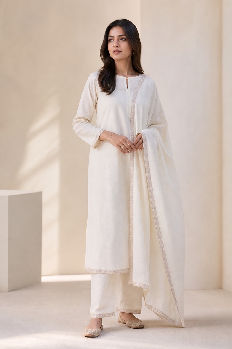 Ivory Cotton Suit